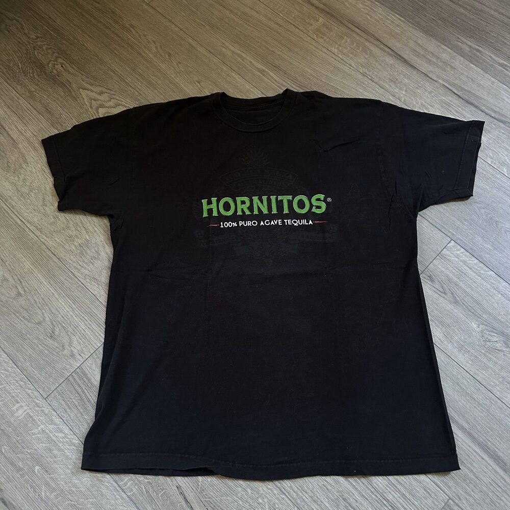 Hornitos 100% Puro Agave Tequila Tee - Black Graphic T-Shirt (Y2K)